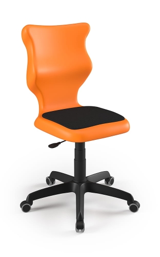 Twist Soft szary siedzisko pomarańczowe rozmiar 6 WK+P - bez podłokietników - stopki - Krzesło szkolne/studenckie Twist Soft pomarańczowe rozmiar 6
