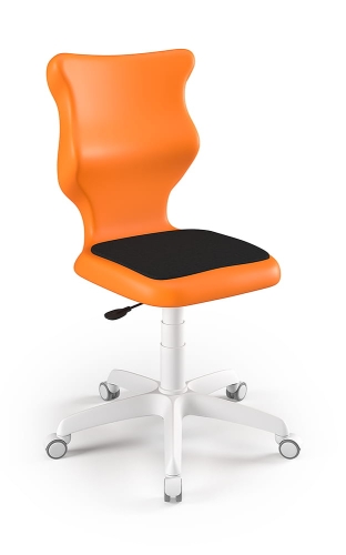 Twist Soft szary siedzisko pomarańczowe rozmiar 6 WK+P - bez podłokietników - stopki - Krzesło szkolne/studenckie Twist Soft pomarańczowe rozmiar 6