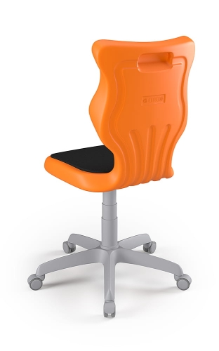 Twist Soft szary siedzisko pomarańczowe rozmiar 6 WK+P - bez podłokietników - stopki - Krzesło szkolne/studenckie Twist Soft pomarańczowe rozmiar 6
