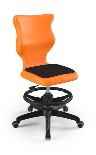 Twist Soft szary siedzisko pomarańczowe rozmiar 6 WK+P - bez podłokietników - stopki - Krzesło szkolne/studenckie Twist Soft pomarańczowe rozmiar 6
