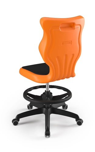 Twist Soft szary siedzisko pomarańczowe rozmiar 6 WK+P - bez podłokietników - stopki - Krzesło szkolne/studenckie Twist Soft pomarańczowe rozmiar 6