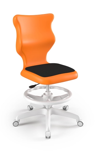 Twist Soft szary siedzisko pomarańczowe rozmiar 6 WK+P - bez podłokietników - stopki - Krzesło szkolne/studenckie Twist Soft pomarańczowe rozmiar 6