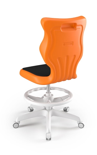 Twist Soft szary siedzisko pomarańczowe rozmiar 6 WK+P - bez podłokietników - stopki - Krzesło szkolne/studenckie Twist Soft pomarańczowe rozmiar 6