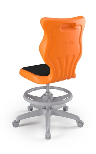 Twist Soft szary siedzisko pomarańczowe rozmiar 6 WK+P - bez podłokietników - stopki - Krzesło szkolne/studenckie Twist Soft pomarańczowe rozmiar 6