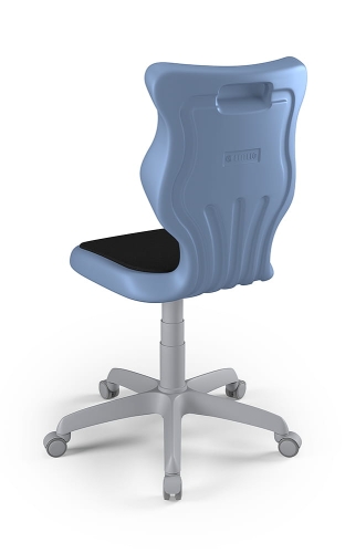 Twist Soft szary siedzisko pastelowe niebieskie rozmiar 6 WK+P - bez podłokietników - stopki - Krzesło szkolne/studenckie Twist Soft pastelowe niebieskie rozmiar 6