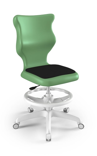 Twist Soft szary siedzisko pastelowe zielone rozmiar 6 WK+P - bez podłokietników - stopki - Krzesło szkolne/studenckie Twist Soft pastelowe zielone rozmiar 6