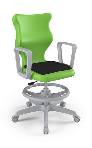 Twist Soft szary siedzisko zielone rozmiar 5 WK+P - stopki - Krzesło szkolne Twist Soft zielone rozmiar 5 - podłokietniki