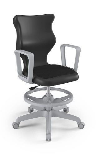 Twist Soft szary siedzisko czarne rozmiar 6 WK+P - stopki - Krzesło szkolne/studenckie Twist Soft czarne rozmiar 6 - podłokietniki