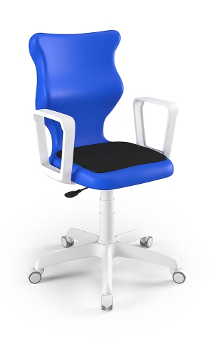 Twist Soft szary siedzisko niebieskie rozmiar 6 WK+P - stopki - Krzesło szkolne/studenckie Twist Soft niebieskie rozmiar 6 - podłokietniki