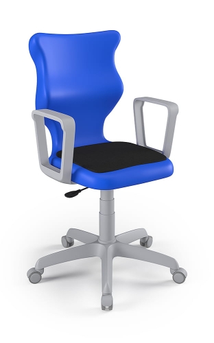 Twist Soft szary siedzisko niebieskie rozmiar 6 WK+P - stopki - Krzesło szkolne/studenckie Twist Soft niebieskie rozmiar 6 - podłokietniki