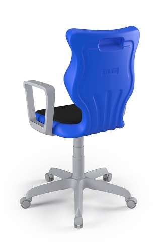Twist Soft szary siedzisko niebieskie rozmiar 6 WK+P - stopki - Krzesło szkolne/studenckie Twist Soft niebieskie rozmiar 6 - podłokietniki