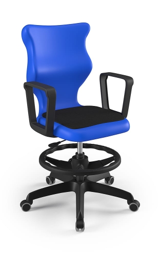 Twist Soft szary siedzisko niebieskie rozmiar 6 WK+P - stopki - Krzesło szkolne/studenckie Twist Soft niebieskie rozmiar 6 - podłokietniki