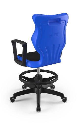 Twist Soft szary siedzisko niebieskie rozmiar 6 WK+P - stopki - Krzesło szkolne/studenckie Twist Soft niebieskie rozmiar 6 - podłokietniki