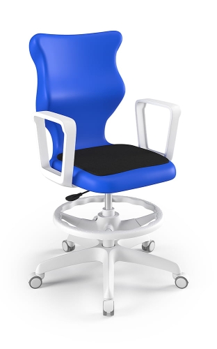 Twist Soft szary siedzisko niebieskie rozmiar 6 WK+P - stopki - Krzesło szkolne/studenckie Twist Soft niebieskie rozmiar 6 - podłokietniki