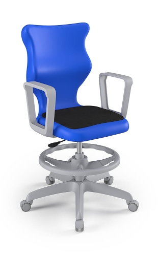 Twist Soft szary siedzisko niebieskie rozmiar 6 WK+P - stopki - Krzesło szkolne/studenckie Twist Soft niebieskie rozmiar 6 - podłokietniki
