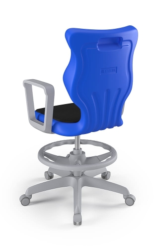 Twist Soft szary siedzisko niebieskie rozmiar 6 WK+P - stopki - Krzesło szkolne/studenckie Twist Soft niebieskie rozmiar 6 - podłokietniki