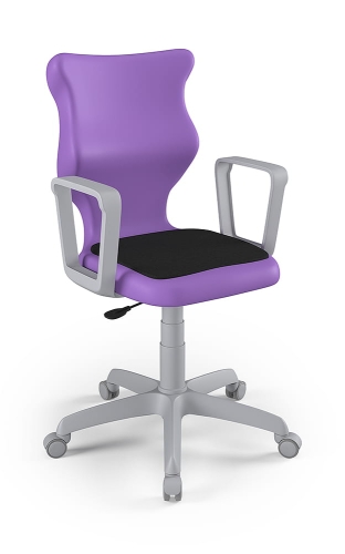 Twist Soft szary siedzisko fioletowe rozmiar 6 WK+P - stopki - Krzesło szkolne/studenckie Twist Soft fioletowe rozmiar 6 - podłokietniki