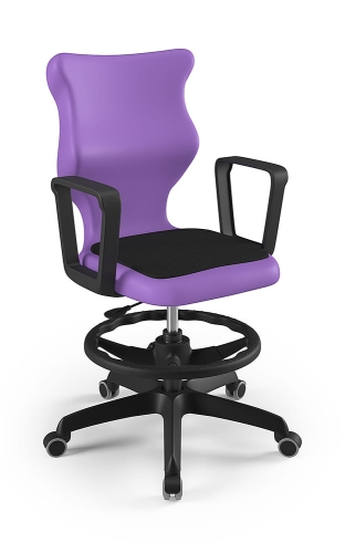Twist Soft szary siedzisko fioletowe rozmiar 6 WK+P - stopki - Krzesło szkolne/studenckie Twist Soft fioletowe rozmiar 6 - podłokietniki