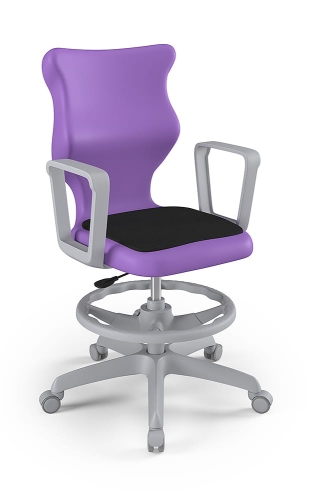 Twist Soft szary siedzisko fioletowe rozmiar 6 WK+P - stopki - Krzesło szkolne/studenckie Twist Soft fioletowe rozmiar 6 - podłokietniki