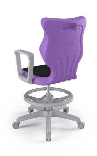 Twist Soft szary siedzisko fioletowe rozmiar 6 WK+P - stopki - Krzesło szkolne/studenckie Twist Soft fioletowe rozmiar 6 - podłokietniki