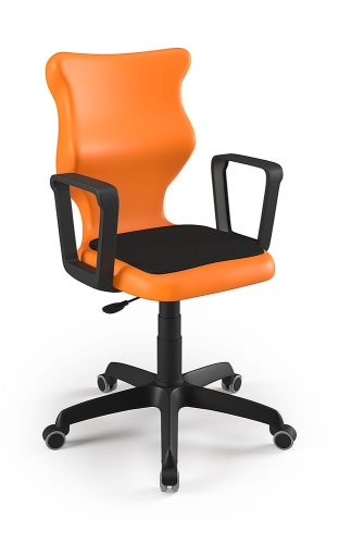 Twist Soft szary siedzisko pomarańczowe rozmiar 6 WK+P - stopki - Krzesło szkolne/studenckie Twist Soft pomarańczowe rozmiar 6 - podłokietniki