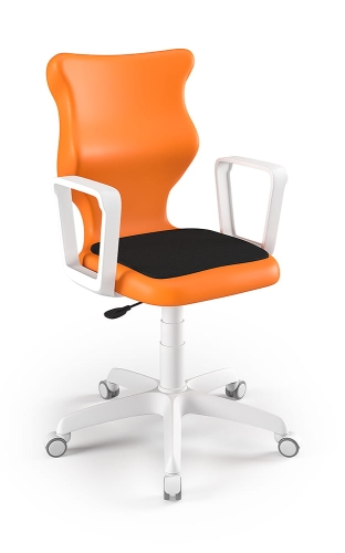 Twist Soft szary siedzisko pomarańczowe rozmiar 6 WK+P - stopki - Krzesło szkolne/studenckie Twist Soft pomarańczowe rozmiar 6 - podłokietniki