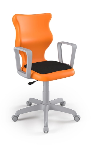 Twist Soft szary siedzisko pomarańczowe rozmiar 6 WK+P - stopki - Krzesło szkolne/studenckie Twist Soft pomarańczowe rozmiar 6 - podłokietniki