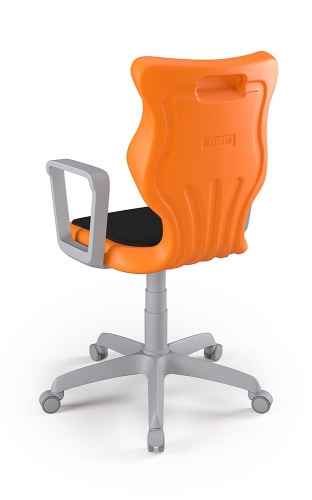 Twist Soft szary siedzisko pomarańczowe rozmiar 6 WK+P - stopki - Krzesło szkolne/studenckie Twist Soft pomarańczowe rozmiar 6 - podłokietniki