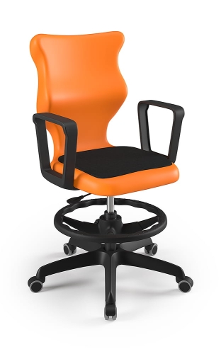 Twist Soft szary siedzisko pomarańczowe rozmiar 6 WK+P - stopki - Krzesło szkolne/studenckie Twist Soft pomarańczowe rozmiar 6 - podłokietniki