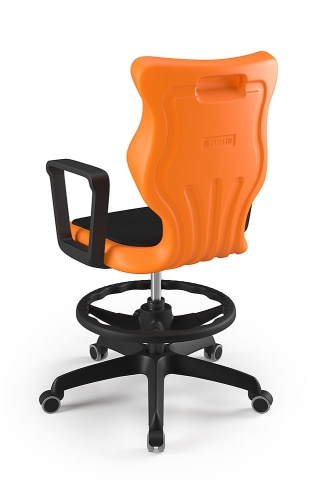Twist Soft szary siedzisko pomarańczowe rozmiar 6 WK+P - stopki - Krzesło szkolne/studenckie Twist Soft pomarańczowe rozmiar 6 - podłokietniki