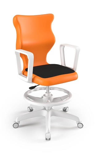 Twist Soft szary siedzisko pomarańczowe rozmiar 6 WK+P - stopki - Krzesło szkolne/studenckie Twist Soft pomarańczowe rozmiar 6 - podłokietniki