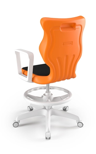 Twist Soft szary siedzisko pomarańczowe rozmiar 6 WK+P - stopki - Krzesło szkolne/studenckie Twist Soft pomarańczowe rozmiar 6 - podłokietniki