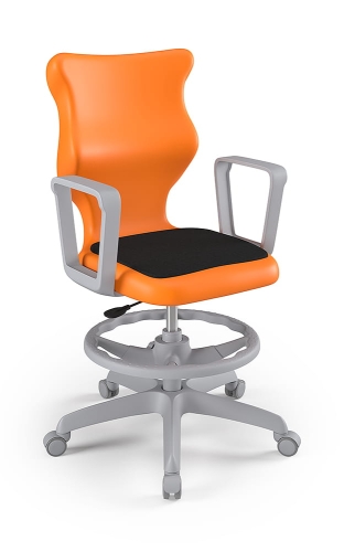 Twist Soft szary siedzisko pomarańczowe rozmiar 6 WK+P - stopki - Krzesło szkolne/studenckie Twist Soft pomarańczowe rozmiar 6 - podłokietniki