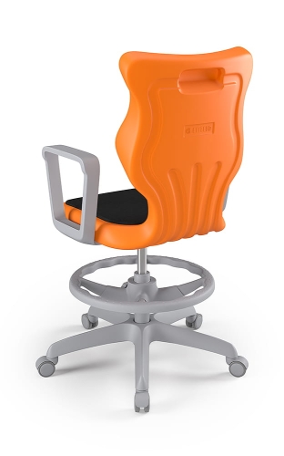 Twist Soft szary siedzisko pomarańczowe rozmiar 6 WK+P - stopki - Krzesło szkolne/studenckie Twist Soft pomarańczowe rozmiar 6 - podłokietniki