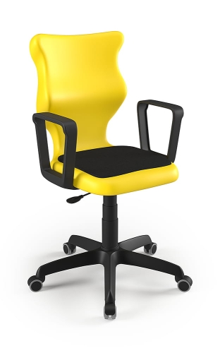 Twist Soft szary siedzisko żółte rozmiar 6 WK+P - stopki - Krzesło szkolne/studenckie Twist Soft żółte rozmiar 6 - podłokietniki