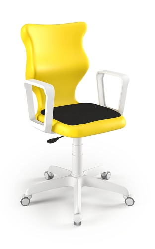Twist Soft szary siedzisko żółte rozmiar 6 WK+P - stopki - Krzesło szkolne/studenckie Twist Soft żółte rozmiar 6 - podłokietniki