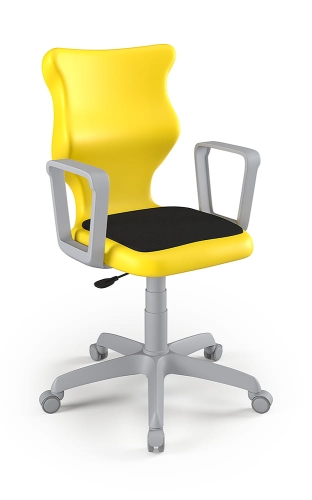 Twist Soft szary siedzisko żółte rozmiar 6 WK+P - stopki - Krzesło szkolne/studenckie Twist Soft żółte rozmiar 6 - podłokietniki