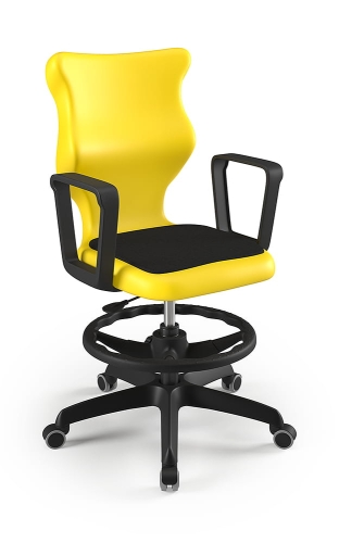 Twist Soft szary siedzisko żółte rozmiar 6 WK+P - stopki - Krzesło szkolne/studenckie Twist Soft żółte rozmiar 6 - podłokietniki
