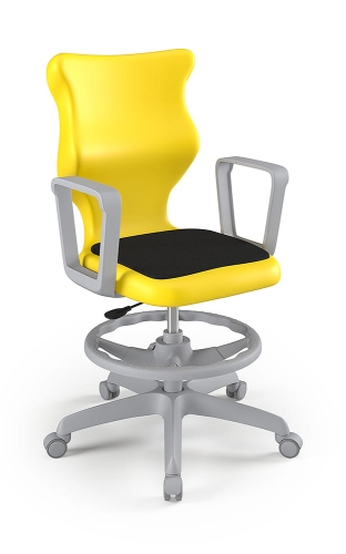 Twist Soft szary siedzisko żółte rozmiar 6 WK+P - stopki - Krzesło szkolne/studenckie Twist Soft żółte rozmiar 6 - podłokietniki