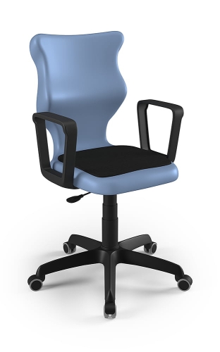 Twist Soft szary siedzisko pastelowe niebieskie rozmiar 6 WK+P - stopki - Krzesło szkolne/studenckie Twist Soft pastelowe niebieskie rozmiar 6 - podłokietniki