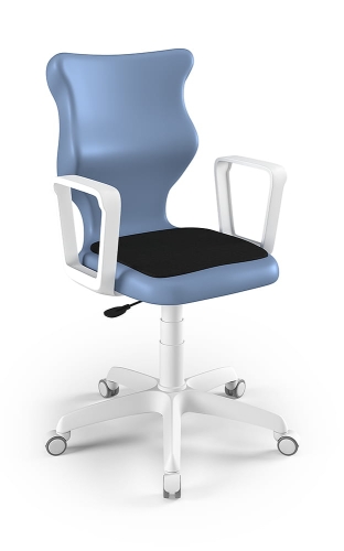 Twist Soft szary siedzisko pastelowe niebieskie rozmiar 6 WK+P - stopki - Krzesło szkolne/studenckie Twist Soft pastelowe niebieskie rozmiar 6 - podłokietniki