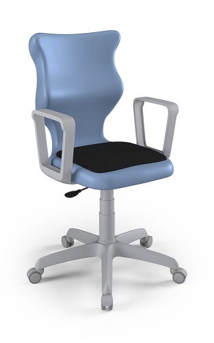 Twist Soft szary siedzisko pastelowe niebieskie rozmiar 6 WK+P - stopki - Krzesło szkolne/studenckie Twist Soft pastelowe niebieskie rozmiar 6 - podłokietniki