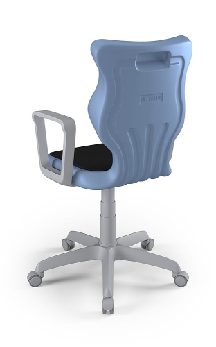 Twist Soft szary siedzisko pastelowe niebieskie rozmiar 6 WK+P - stopki - Krzesło szkolne/studenckie Twist Soft pastelowe niebieskie rozmiar 6 - podłokietniki