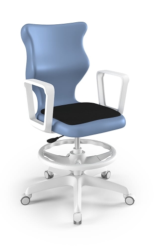 Twist Soft szary siedzisko pastelowe niebieskie rozmiar 6 WK+P - stopki - Krzesło szkolne/studenckie Twist Soft pastelowe niebieskie rozmiar 6 - podłokietniki
