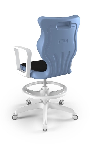Twist Soft szary siedzisko pastelowe niebieskie rozmiar 6 WK+P - stopki - Krzesło szkolne/studenckie Twist Soft pastelowe niebieskie rozmiar 6 - podłokietniki