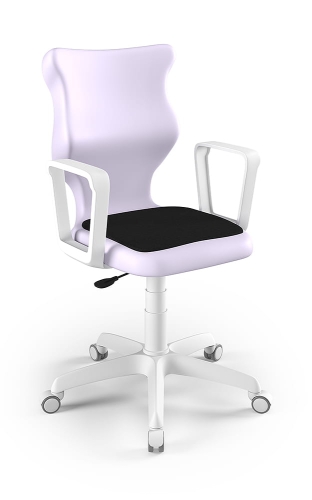 Twist Soft szary siedzisko pastelowe fioletowe rozmiar 6 WK+P - stopki - Krzesło szkolne/studenckie Twist Soft pastelowe fioletowe rozmiar 6 - podłokietniki