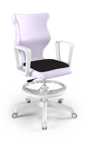Twist Soft szary siedzisko pastelowe fioletowe rozmiar 6 WK+P - stopki - Krzesło szkolne/studenckie Twist Soft pastelowe fioletowe rozmiar 6 - podłokietniki