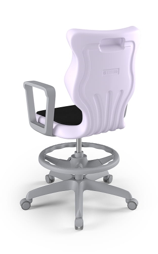 Twist Soft szary siedzisko pastelowe fioletowe rozmiar 6 WK+P - stopki - Krzesło szkolne/studenckie Twist Soft pastelowe fioletowe rozmiar 6 - podłokietniki