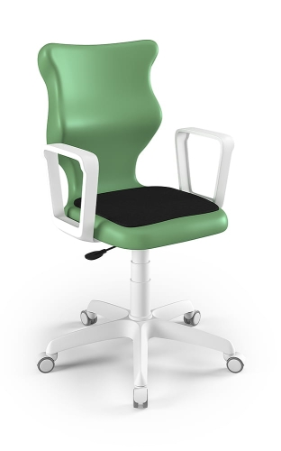 Twist Soft szary siedzisko pastelowe zielone rozmiar 6 WK+P - stopki - Krzesło szkolne/studenckie Twist Soft pastelowe zielone rozmiar 6 - podłokietniki