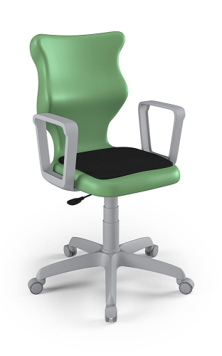 Twist Soft szary siedzisko pastelowe zielone rozmiar 6 WK+P - stopki - Krzesło szkolne/studenckie Twist Soft pastelowe zielone rozmiar 6 - podłokietniki